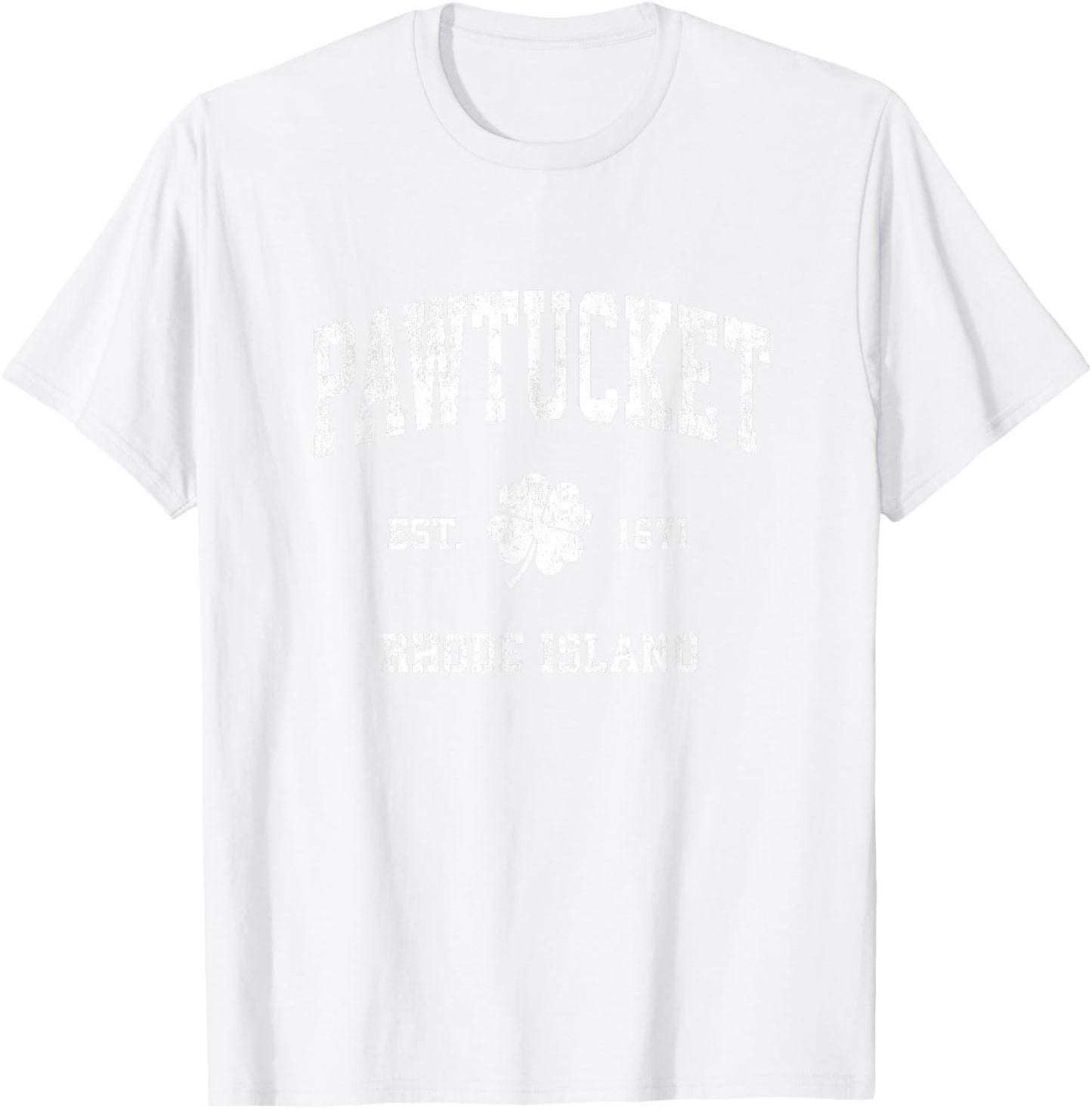 Pawtucket Rhode Island Vintage Shamrock Sports T-Shirt - T-Shirt | White