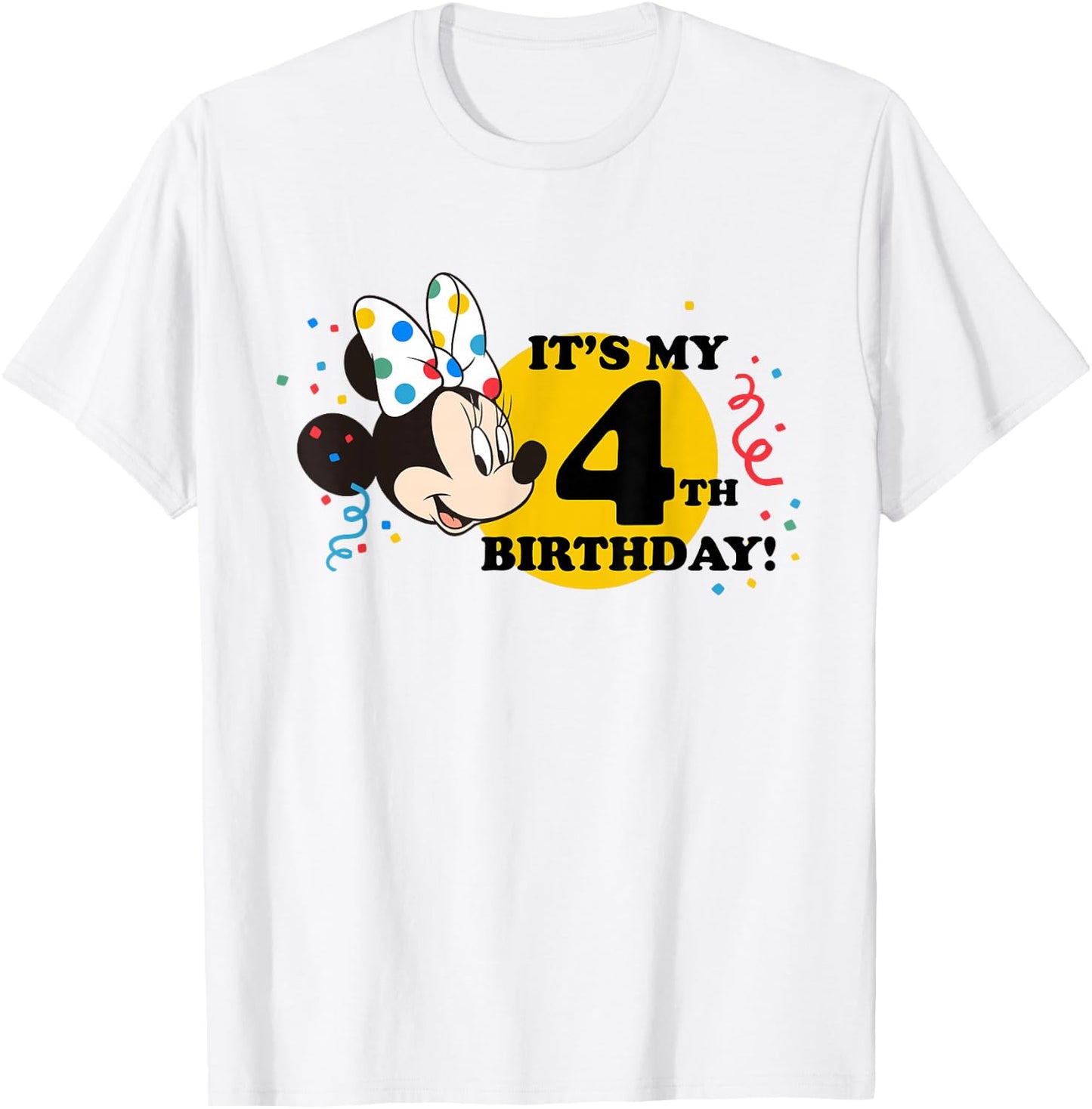 Disney Minnie Mouse 4th Birthday T-Shirt - T-Shirt | White