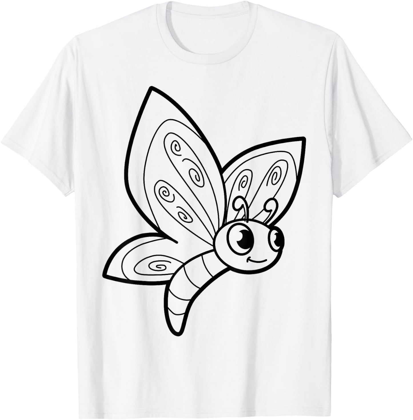 Cute butterfly to paint and color in for children T-Shirt - T-Shirt | White