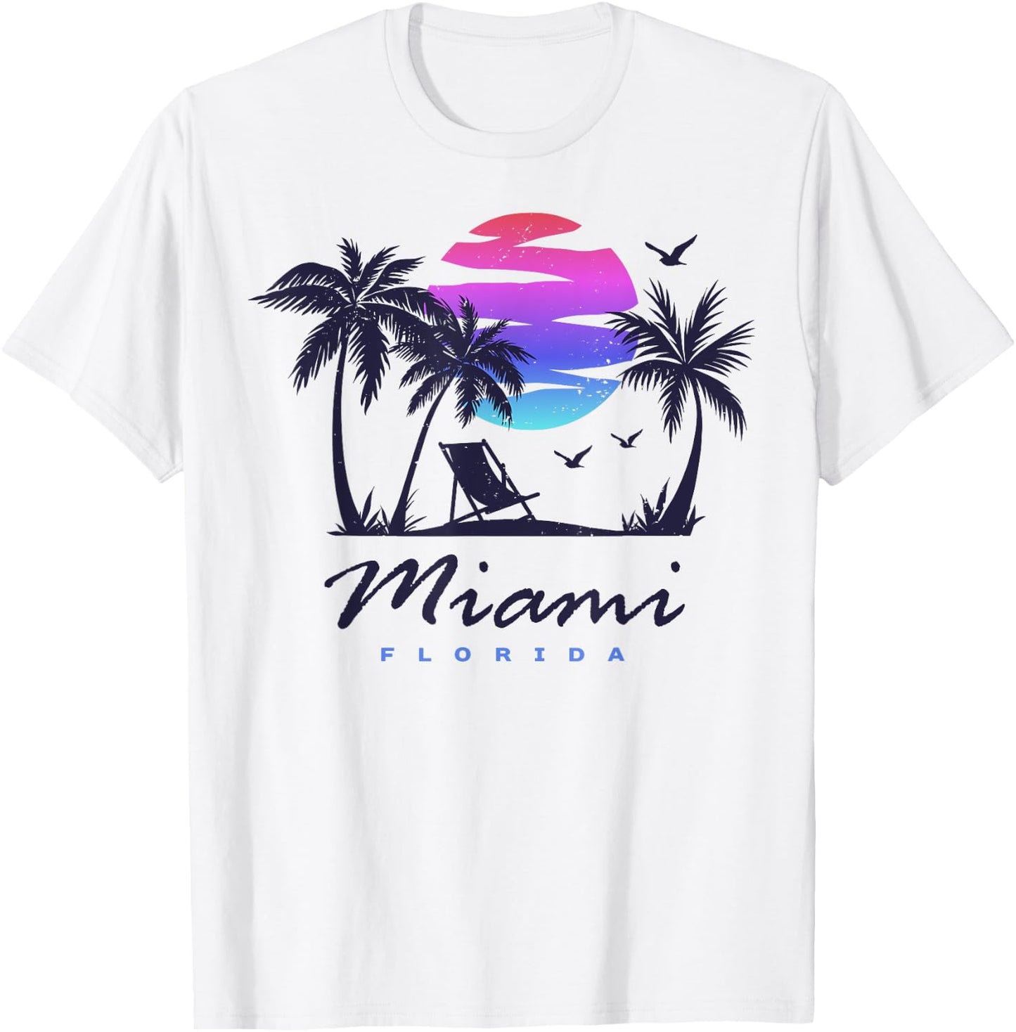 MIAMI Florida Beach Vacation Spring Break Honeymoon Vintage Men Women Kids T-Shirt - T-Shirt | White