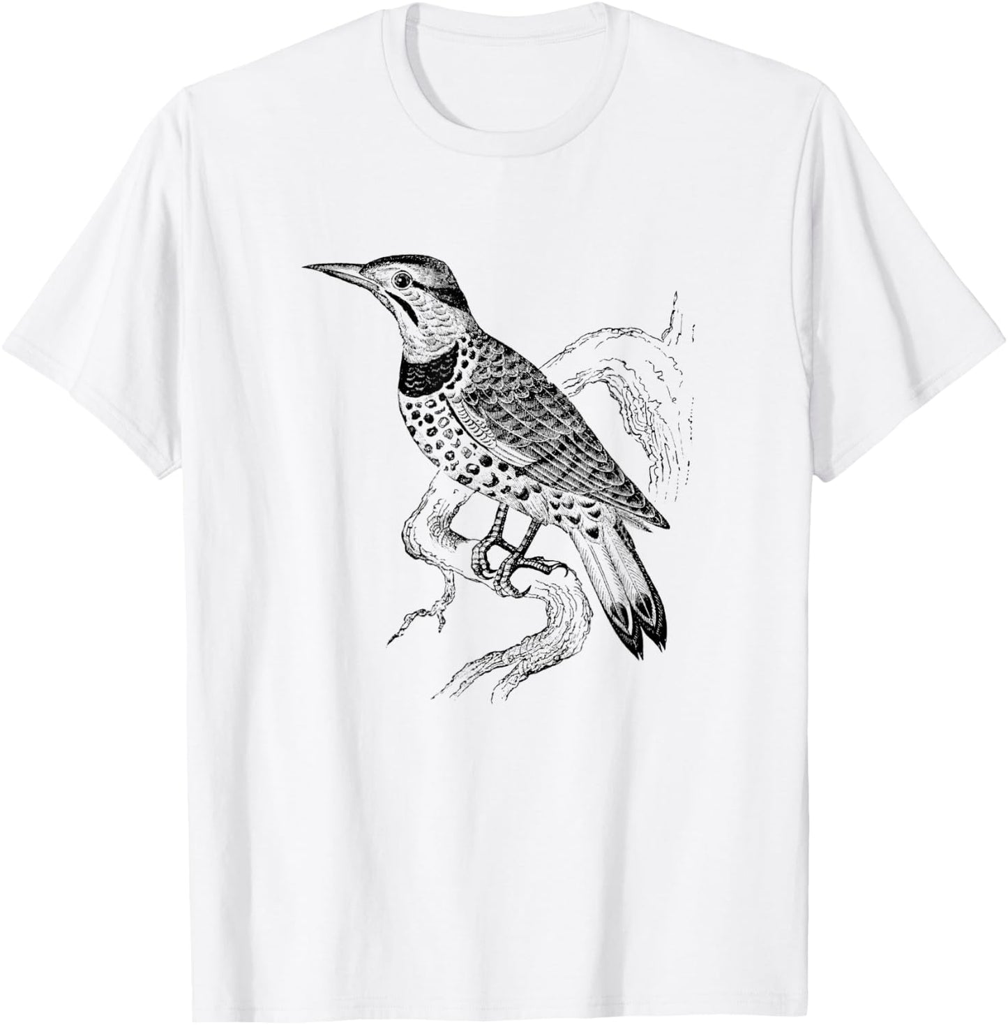 Northern Flicker Bird Print T-Shirt - T-Shirt | White