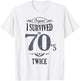 I SURVIVED The SEVENTIES TWICE Built In 70s 80th Birthday T-Shirt - T-Shirt | White