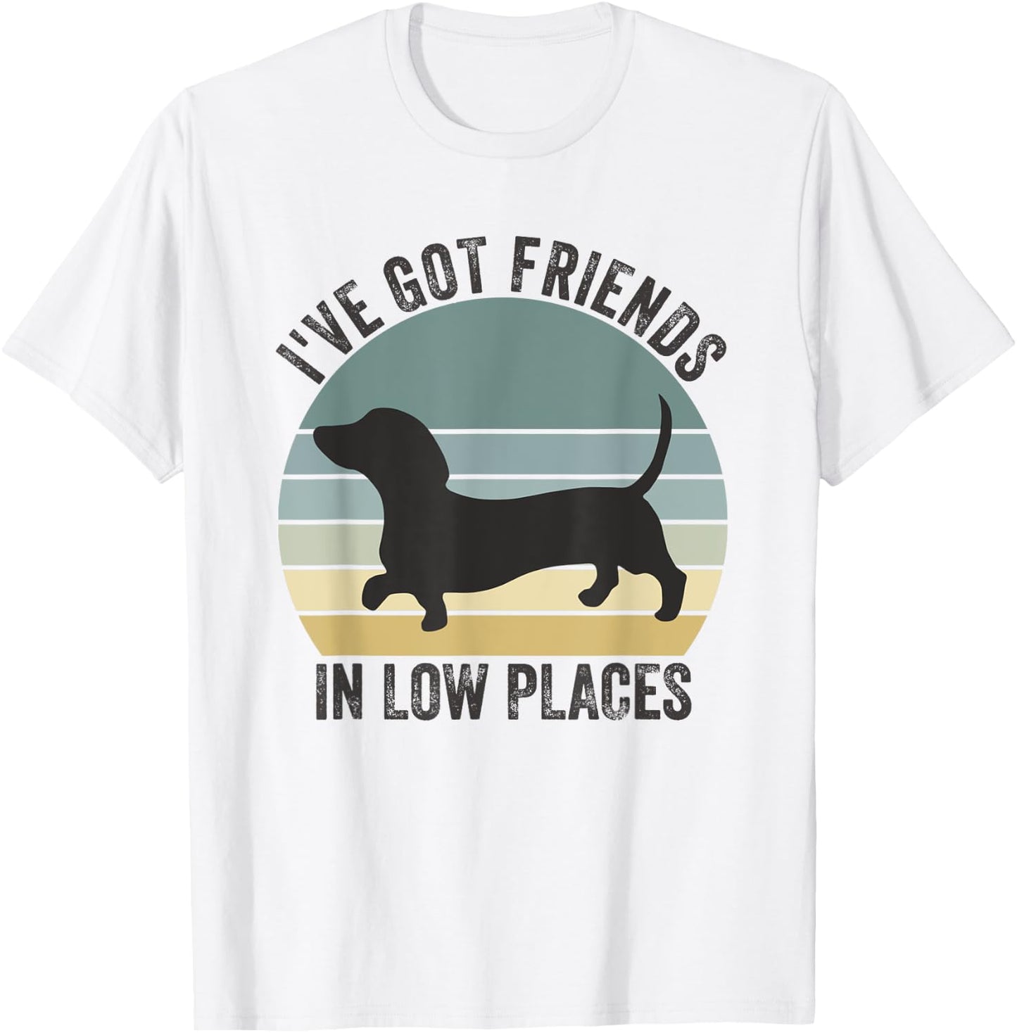 Dachshund I've Got Friends In Low Places Dog T-Shirt - T-Shirt | White