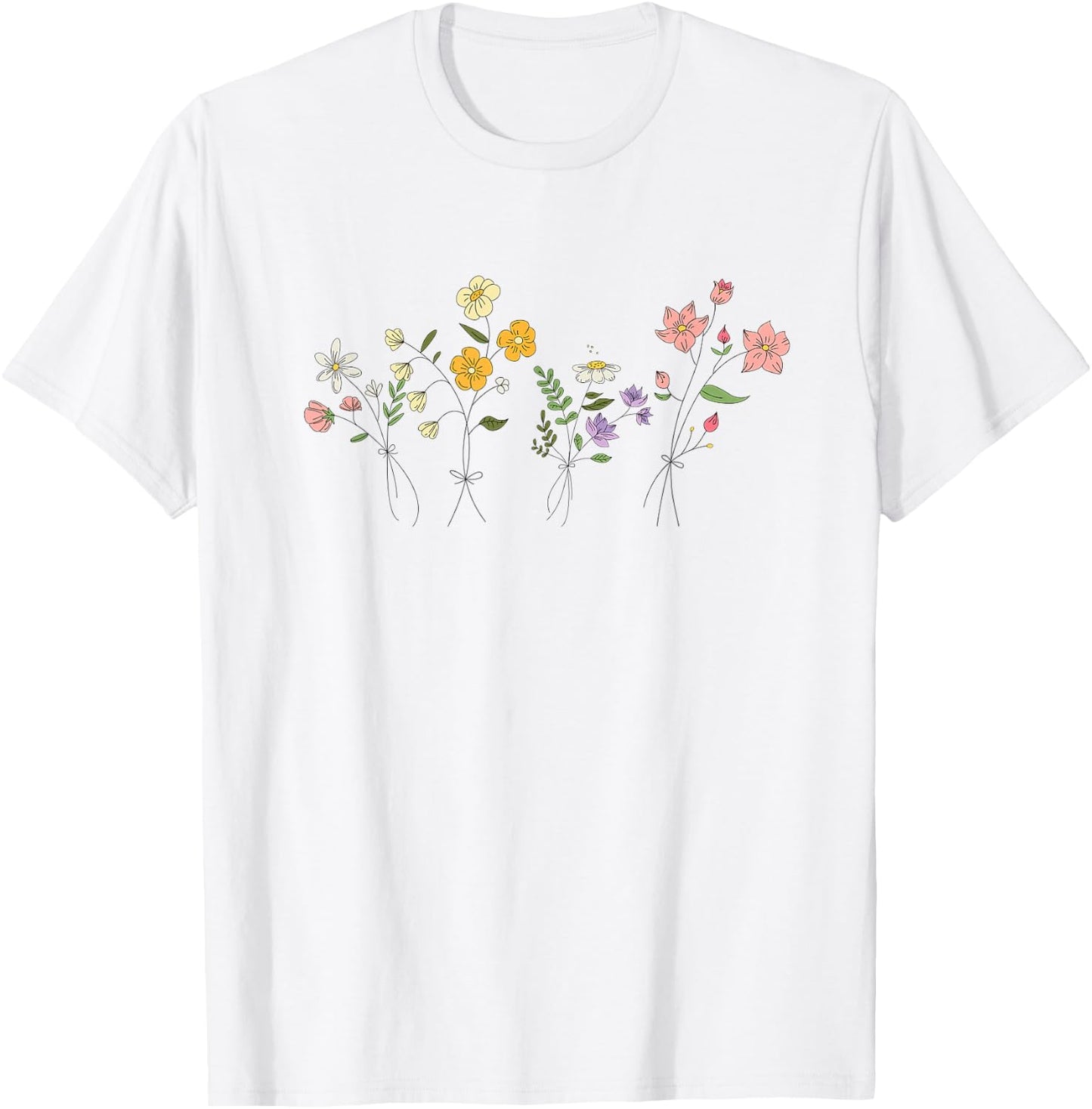 Vintage Inspired Botanical Flower Gardener Naturalist Flower T-Shirt - T-Shirt | White