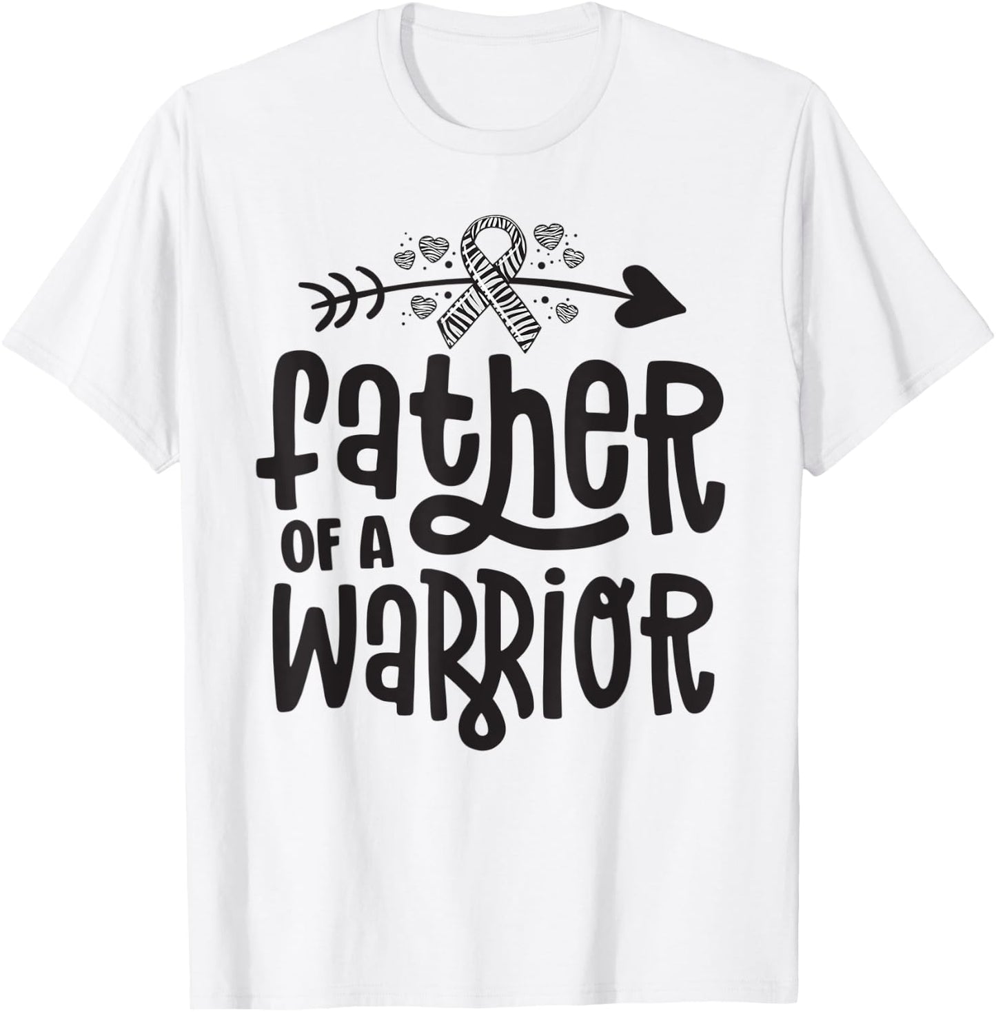 Father Of A Rare Disease Warrior Awareness Zebra Ribbon EDS T-Shirt - T-Shirt | White