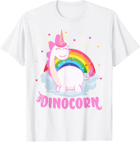 Cool Dinocorn Gift Unicorn and Dinosaur Lover Boys Girls T-Shirt - T-Shirt | White