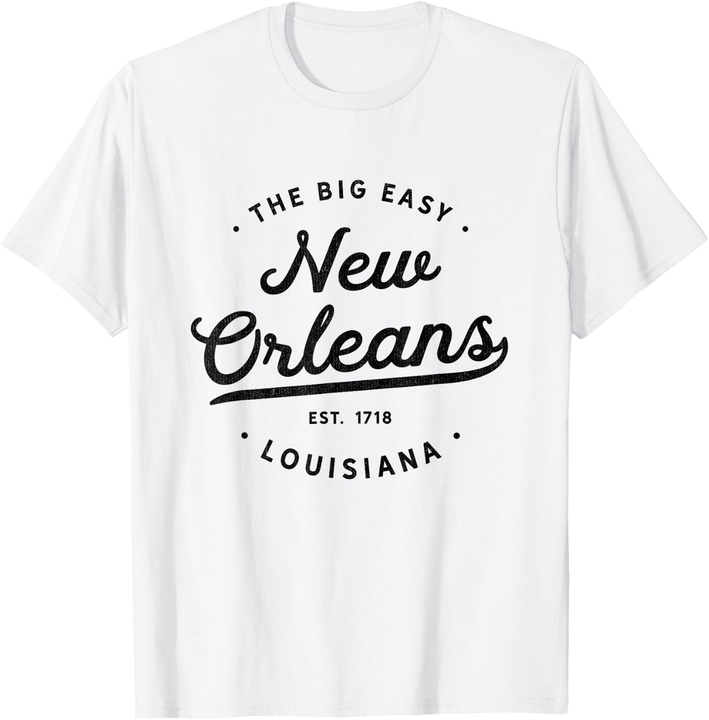 Classic Retro Vintage New Orleans Louisiana Casual Big Easy T-Shirt - T-Shirt | White