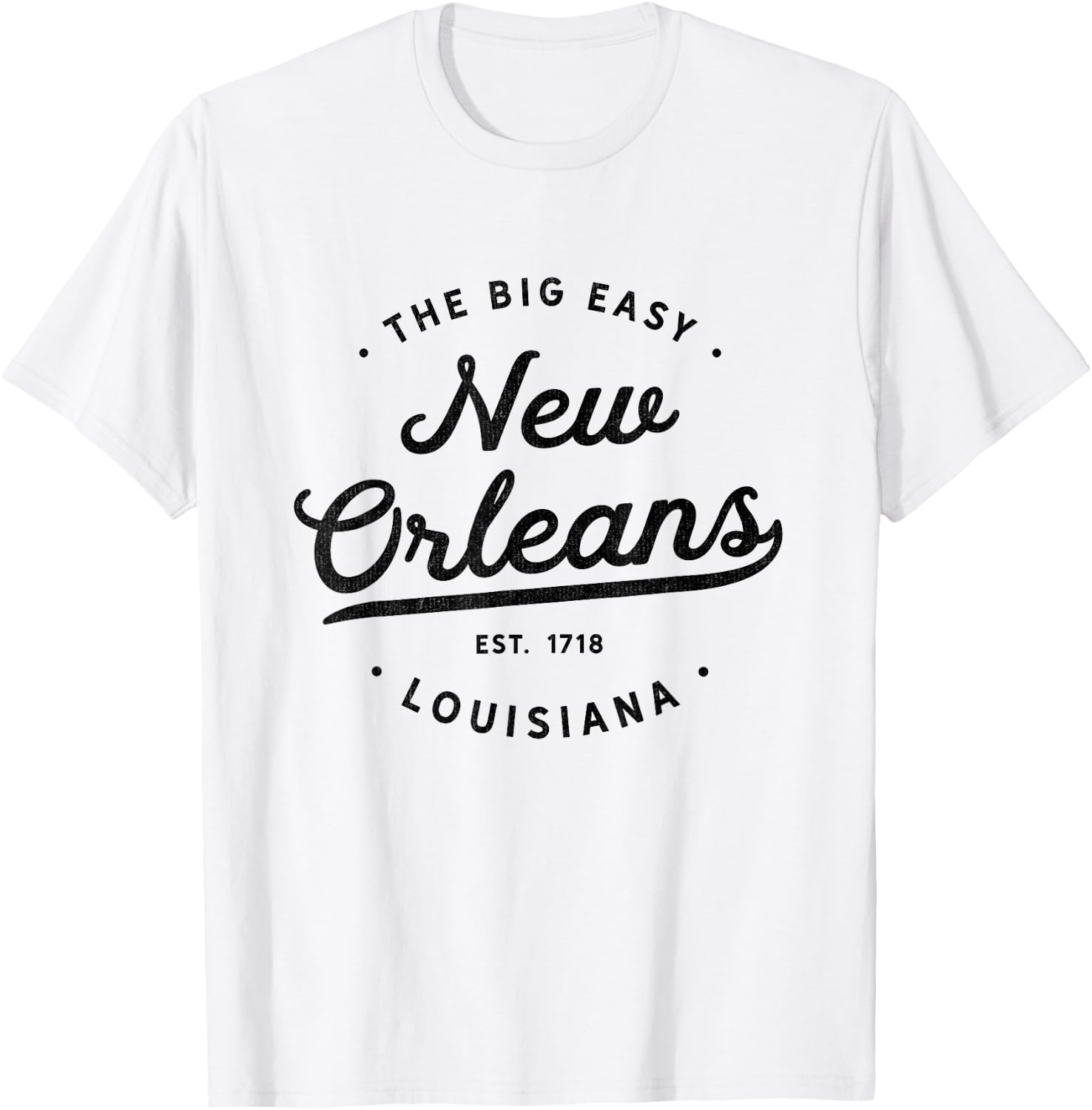 Classic Retro Vintage New Orleans Louisiana Casual Big Easy T-Shirt - T-Shirt | White