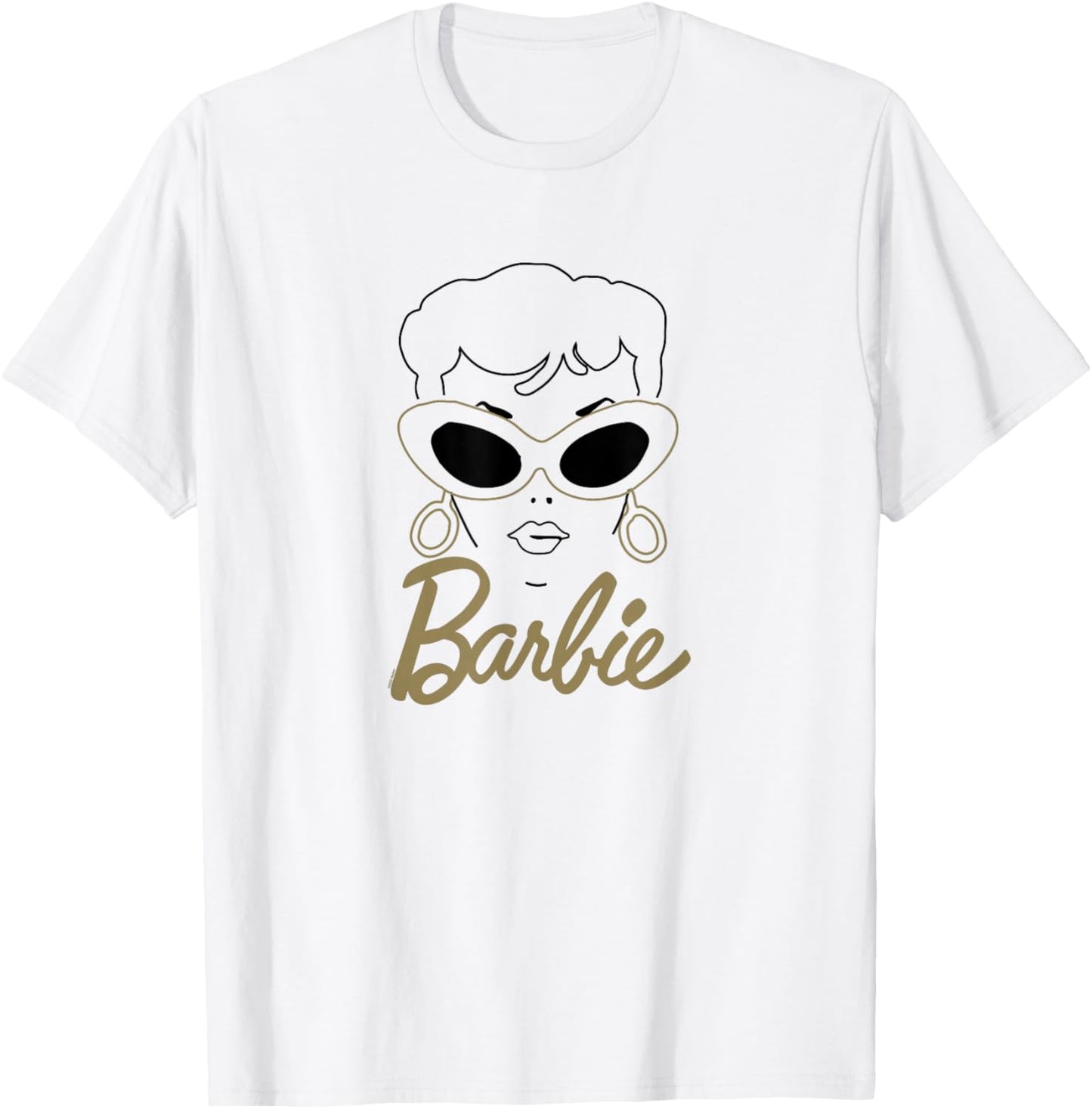 Barbie - Vintage Gold Glasses T-Shirt - T-Shirt | White