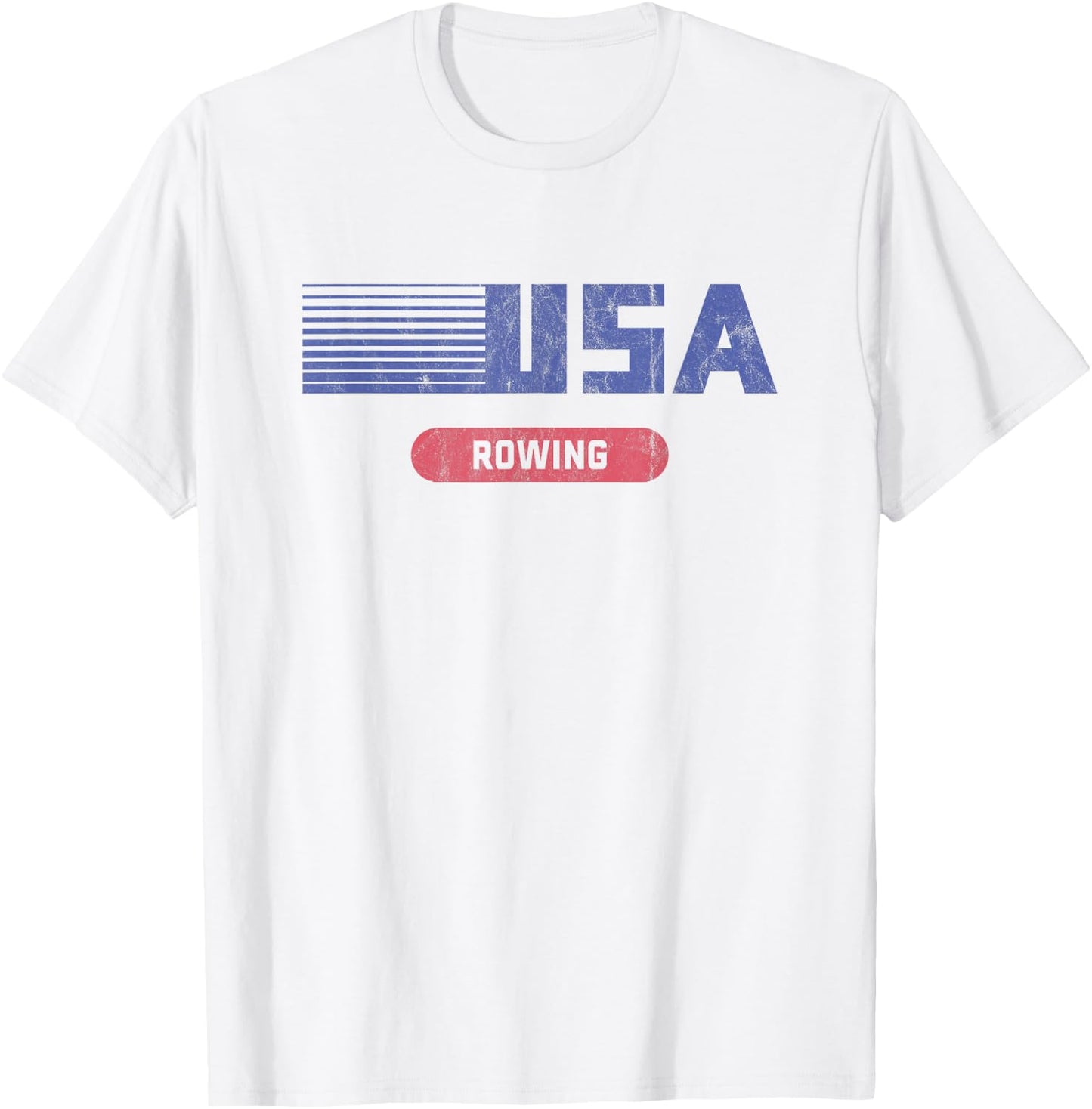 Retro USA 2020 Team American Rowing Vintage T-Shirt - T-Shirt | White