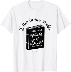 Gilmore Girls A World of Books Illustration TV Show T-Shirt - T-Shirt | White
