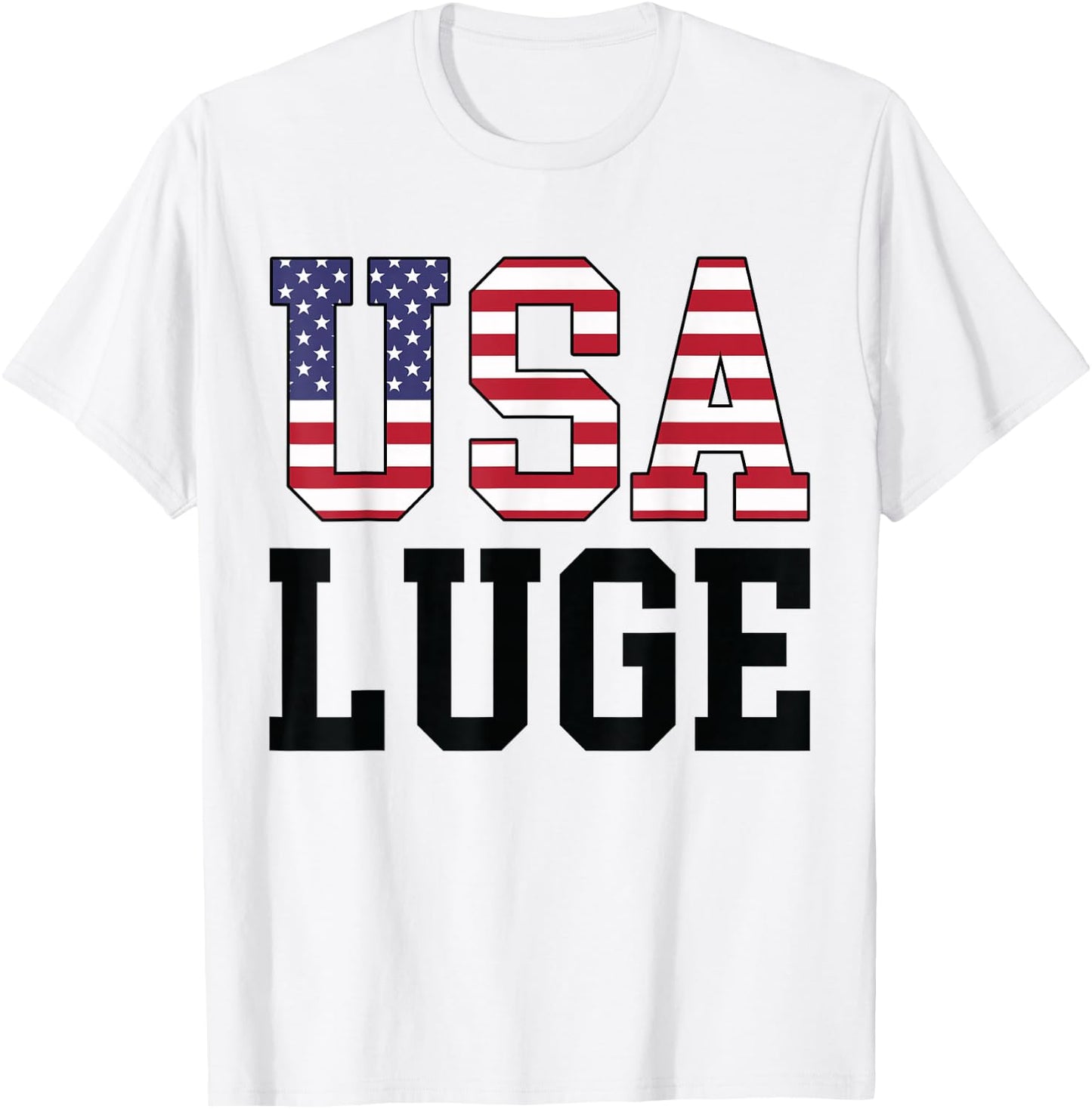 USA Flag Luge Rider - American USA Luge T-Shirt - T-Shirt | White