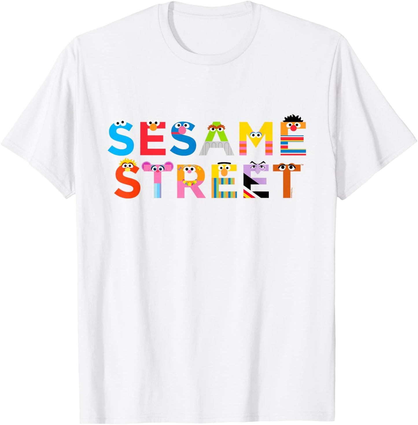 Sesame Street with Monster Letters T-Shirt - T-Shirt | White