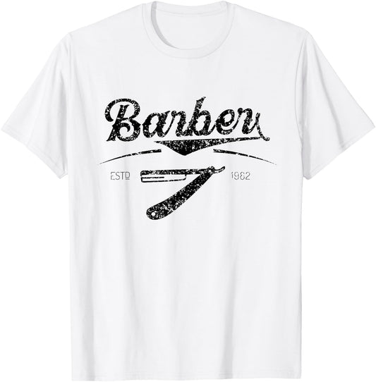 Barber Barbers Hair Stylist Barbershop T-Shirt - T-Shirt | White