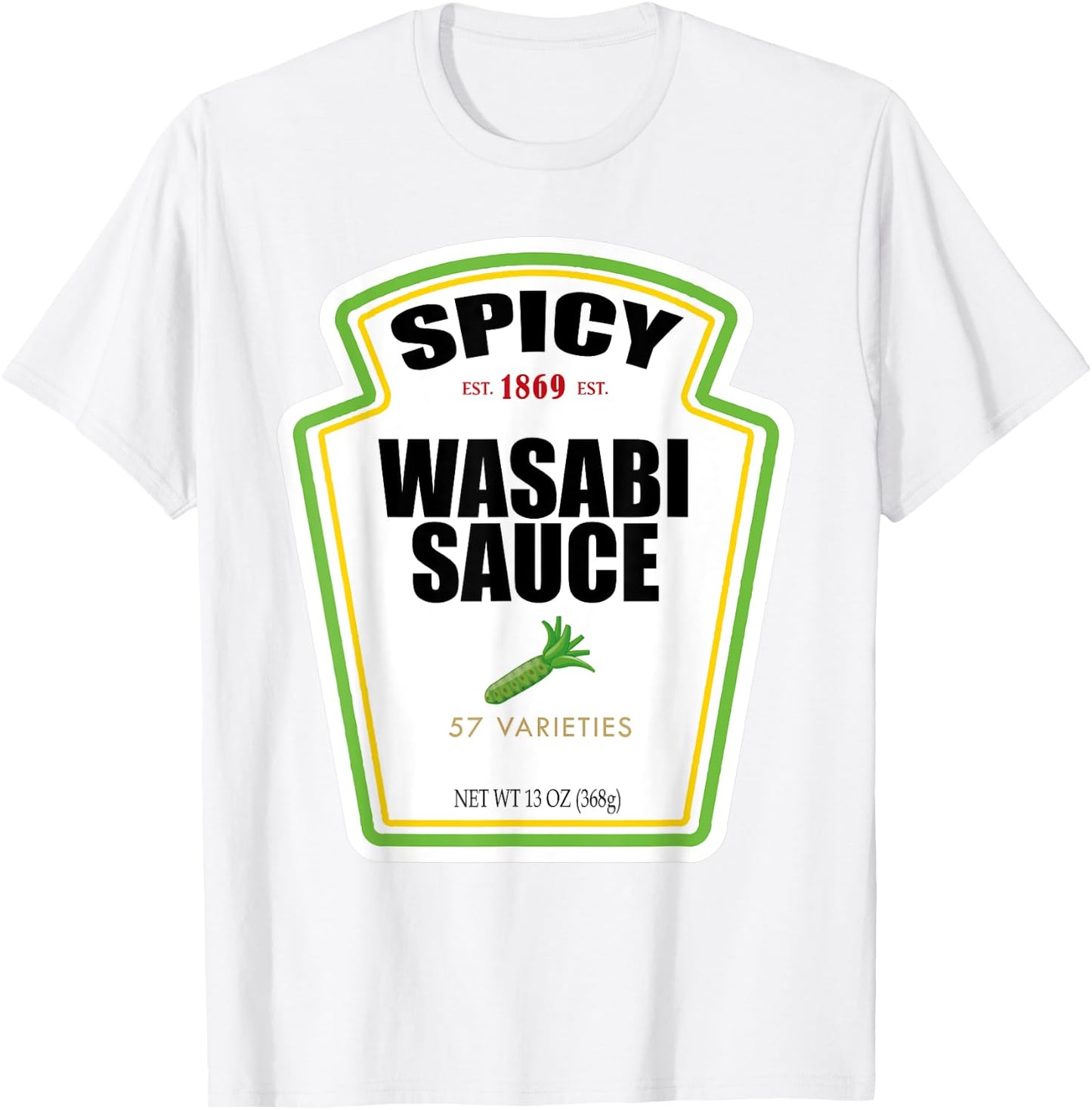 Spicy Wasabi Sauce Bottle Label Funny Halloween Costume T-Shirt - T-Shirt | White