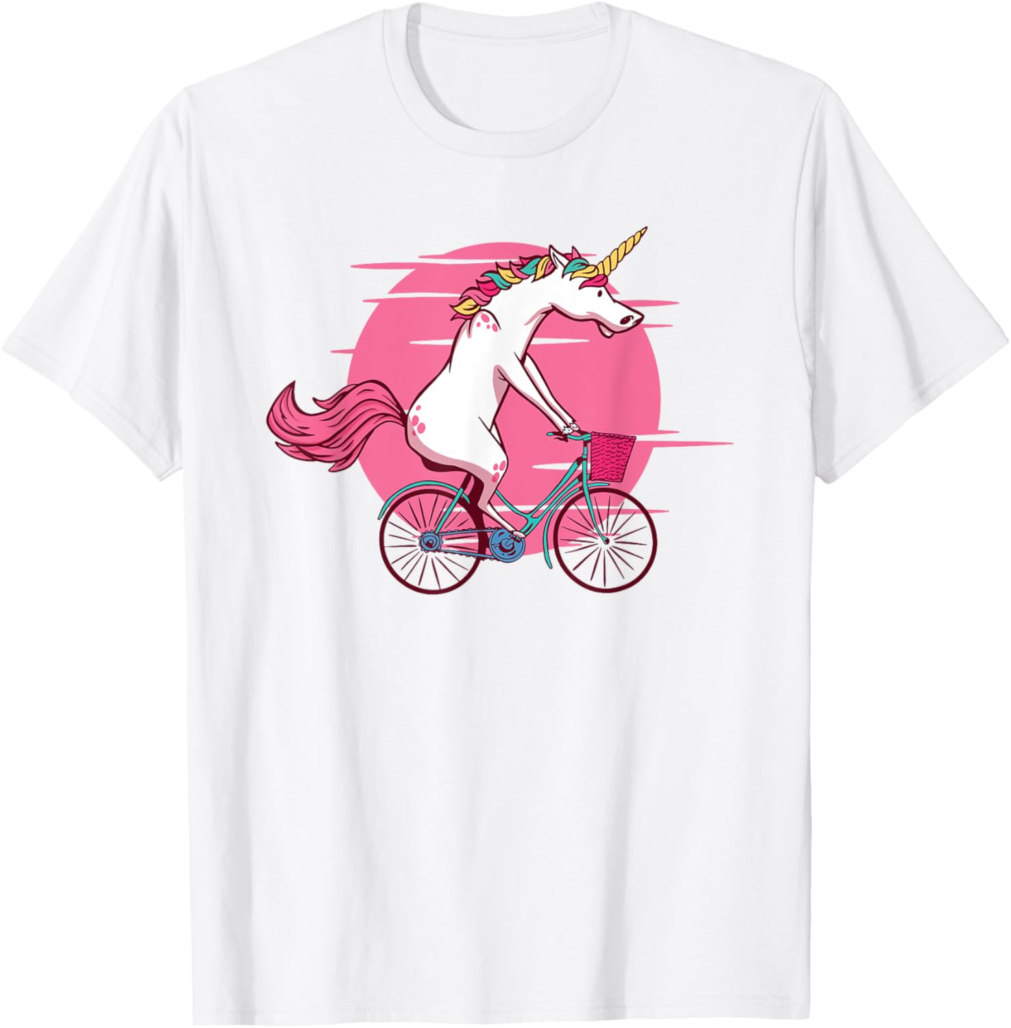 Funny Bicycle Unicorn Biker Bike Riding T-Shirt - T-Shirt | White
