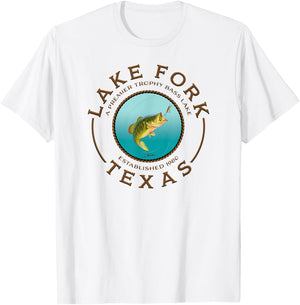 JCombs: Lake Fork, Texas, Largemouth Bass, Fishing T-Shirt - T-Shirt | White