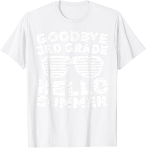 Goodbye 3rd Grade Hello Summer Shirt Third Grade Graduate Women Girls Kids T-Shirt - T-Shirt | White
