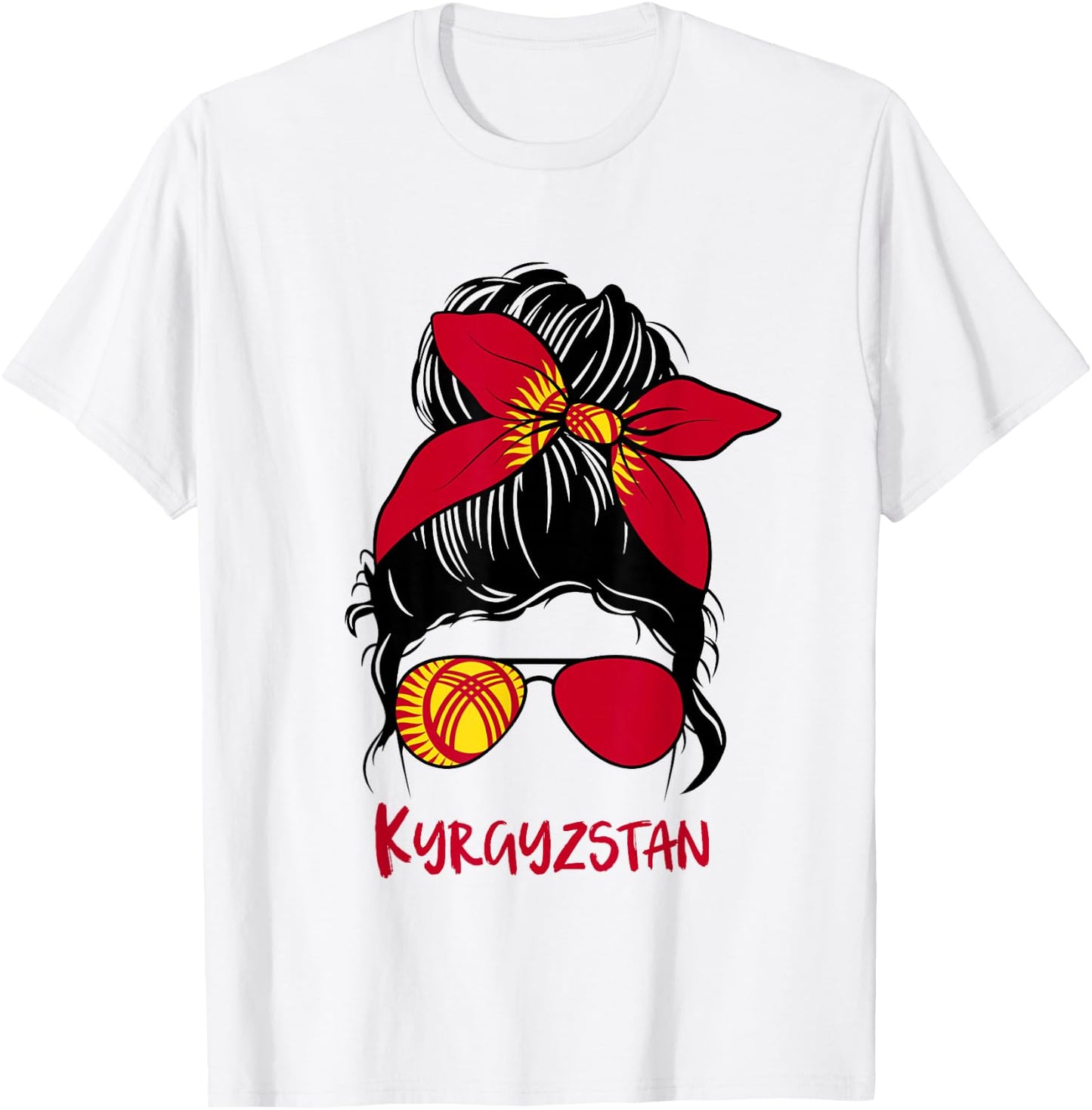 Kyrgyz Girl Kyrgyzstan girl Kyrgyzstan woman flag T-Shirt - T-Shirt | White