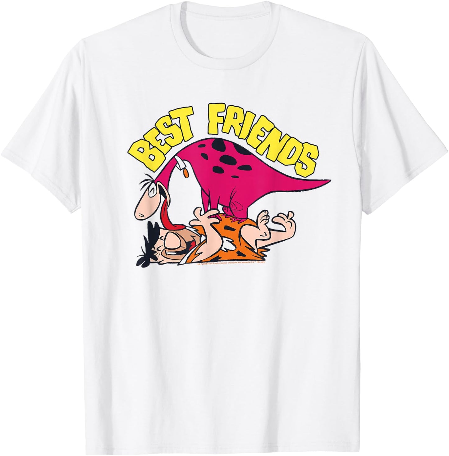 The Flintstones Dino Fred Best Friends T-Shirt - T-Shirt | White