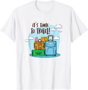 It's Time To Travel Girls Trip Traveler Traveling Adventure T-Shirt - T-Shirt | White