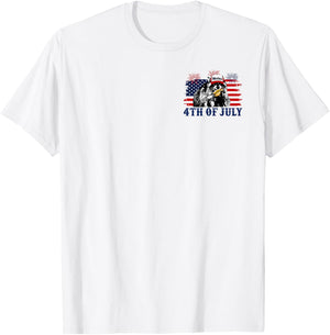 (2 Sided) 4th of July US Flag Raccoon If I Ever Get Rabies T-Shirt - T-Shirt | White