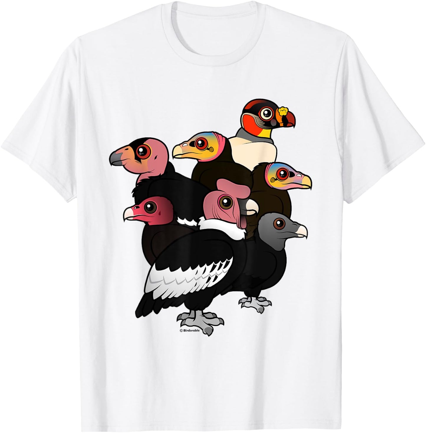 New World Vultures and Condors Cartoon Birdorable T-Shirt - T-Shirt | White
