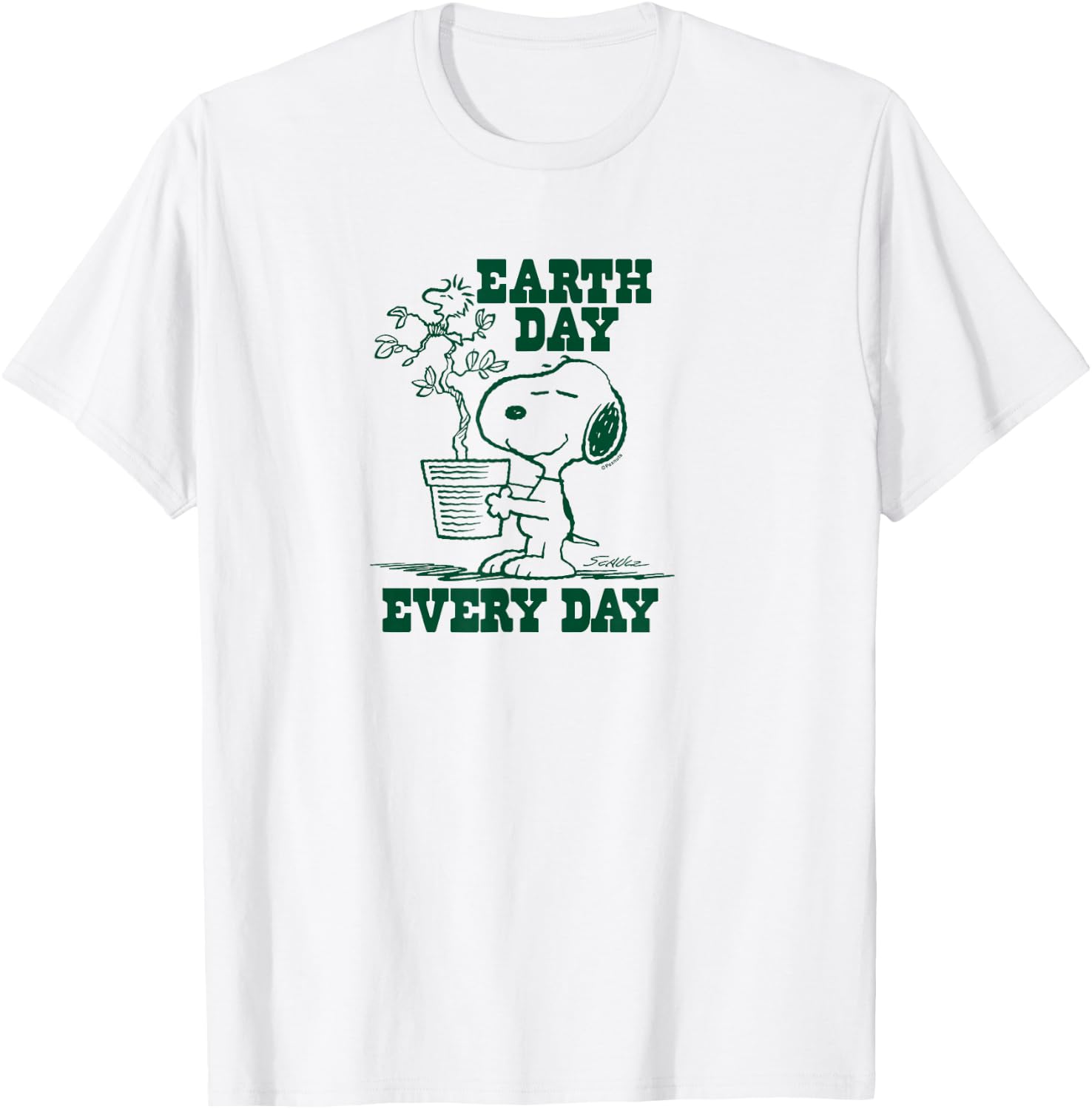 Peanuts - Snoopy Earth Day Every Day T-Shirt - T-Shirt | White
