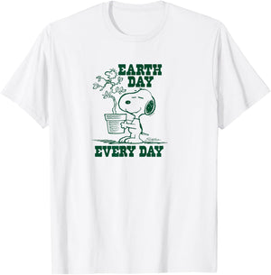 Peanuts - Snoopy Earth Day Every Day T-Shirt - T-Shirt | White