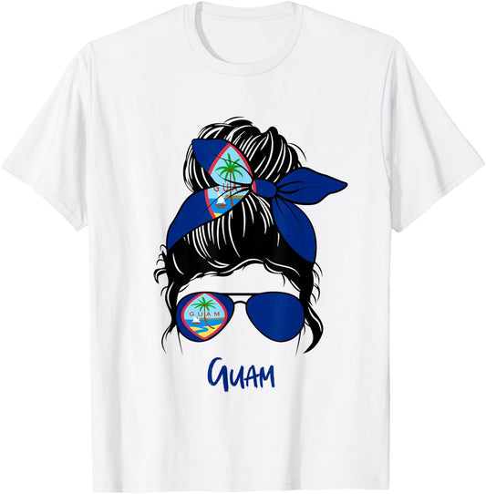 Guamanian Girl Guam girl Guaman woman flag T-Shirt - T-Shirt | White