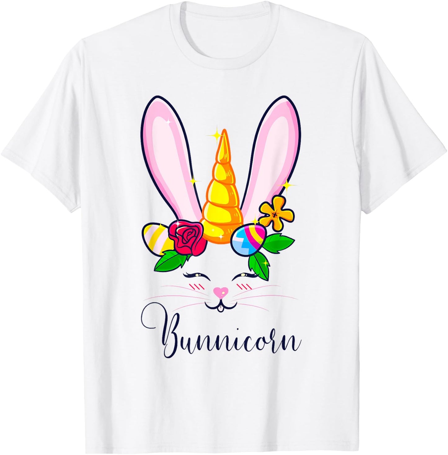 Bunnicorn Easter Bunny Unicorn Rabbit Cute Women Kids Girls T-Shirt - T-Shirt | White