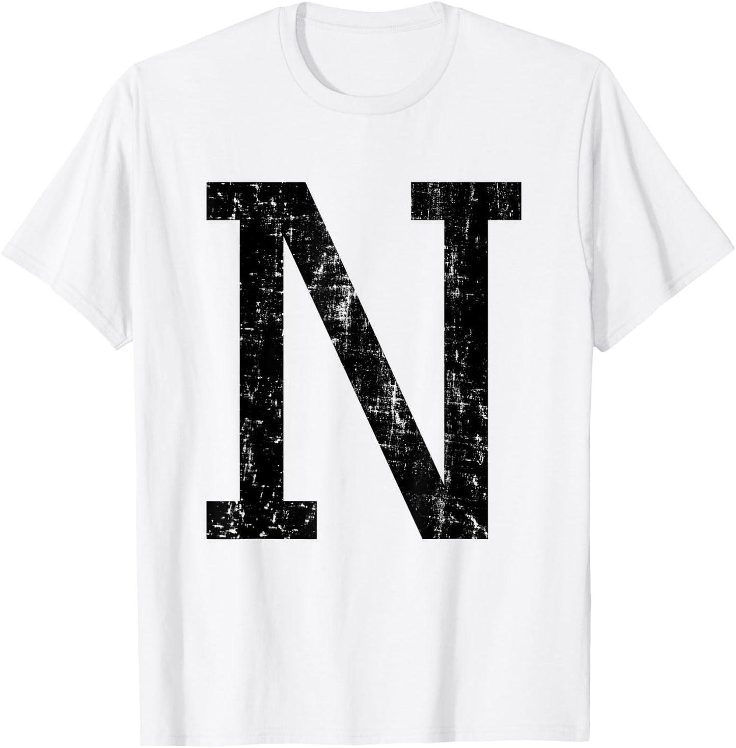 Letter N Capital Alphabet Initial School College Varsity T-Shirt - T-Shirt | White
