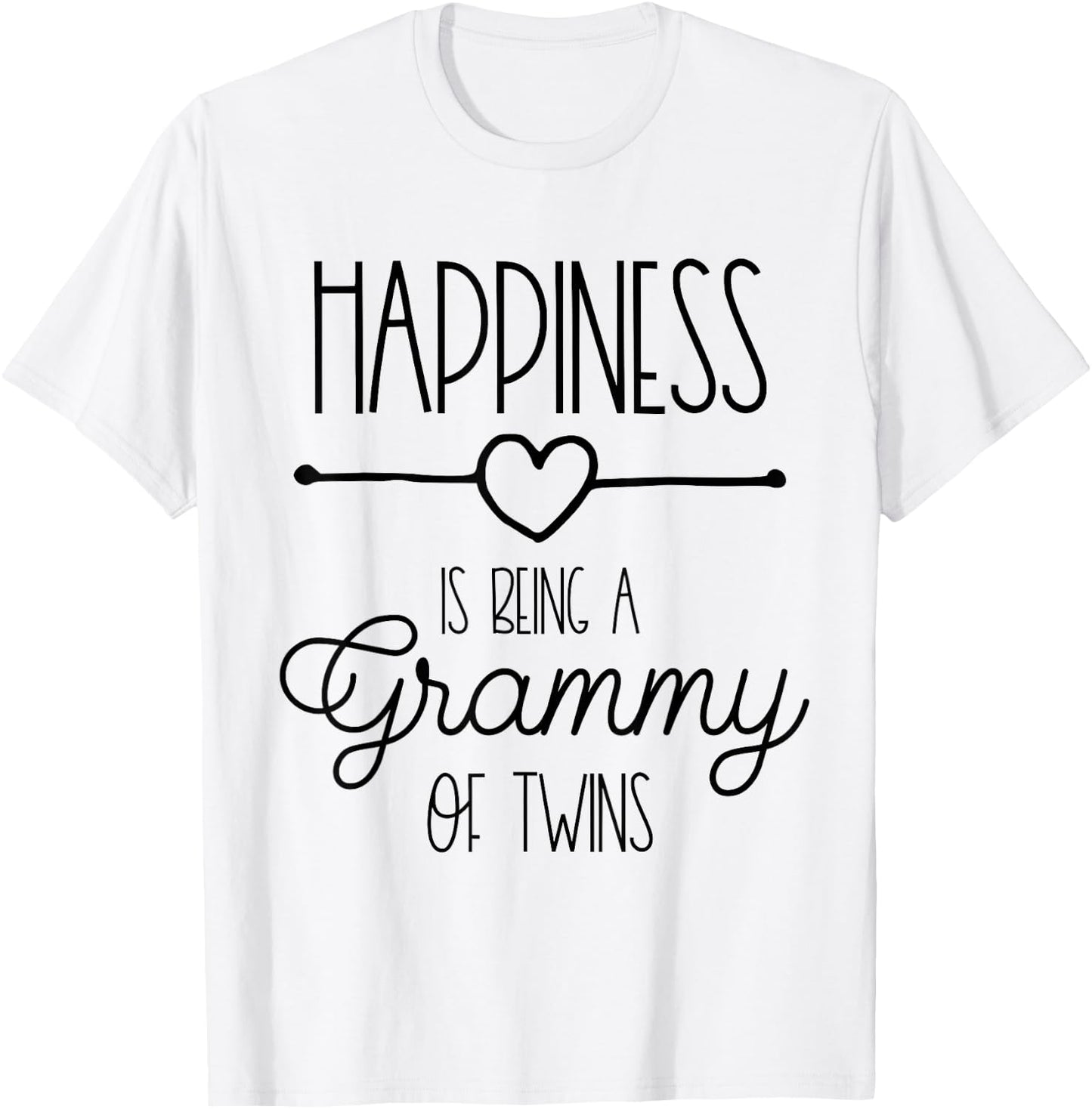 Happiness Is Being A Grammy To Be Grandma Twins Announcement T-Shirt - T-Shirt | White