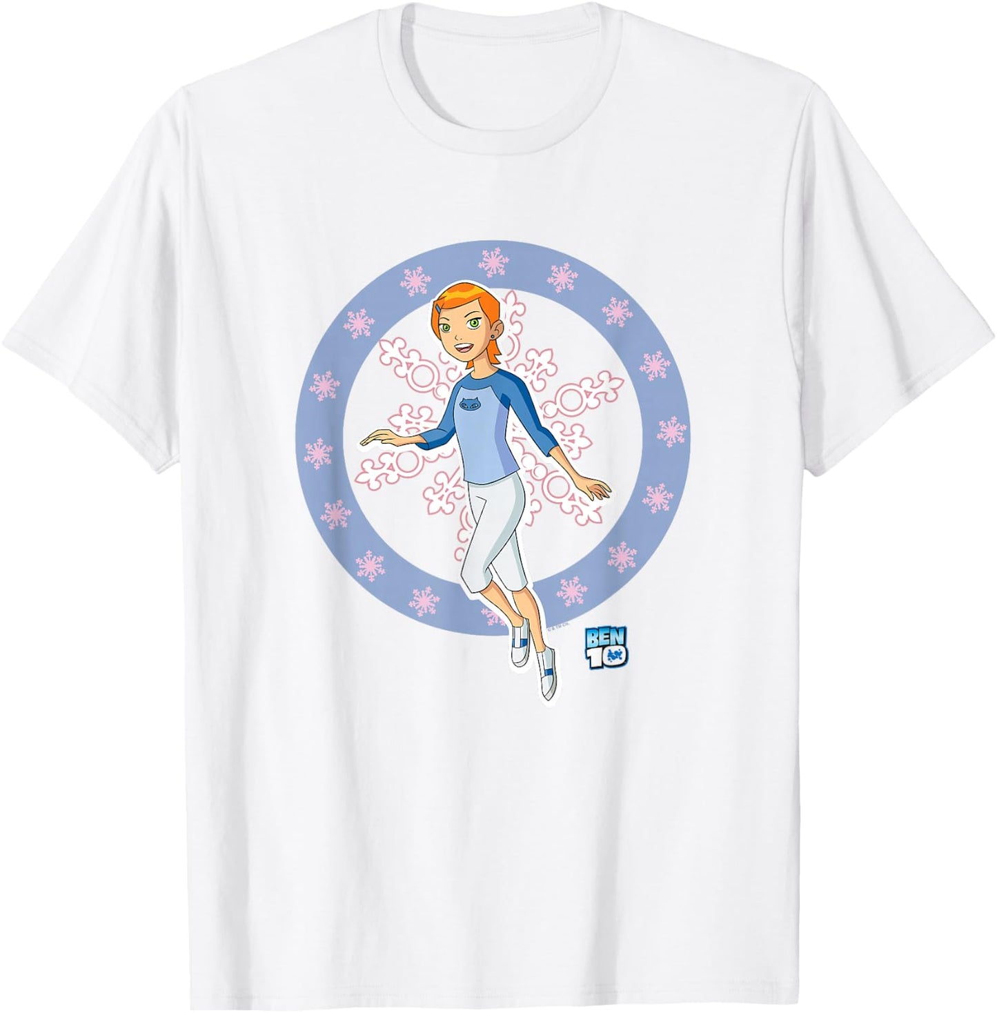 Ben 10: Alien Force Kid Gwen Tennyson Snowflakes Logo T-Shirt - T-Shirt | White