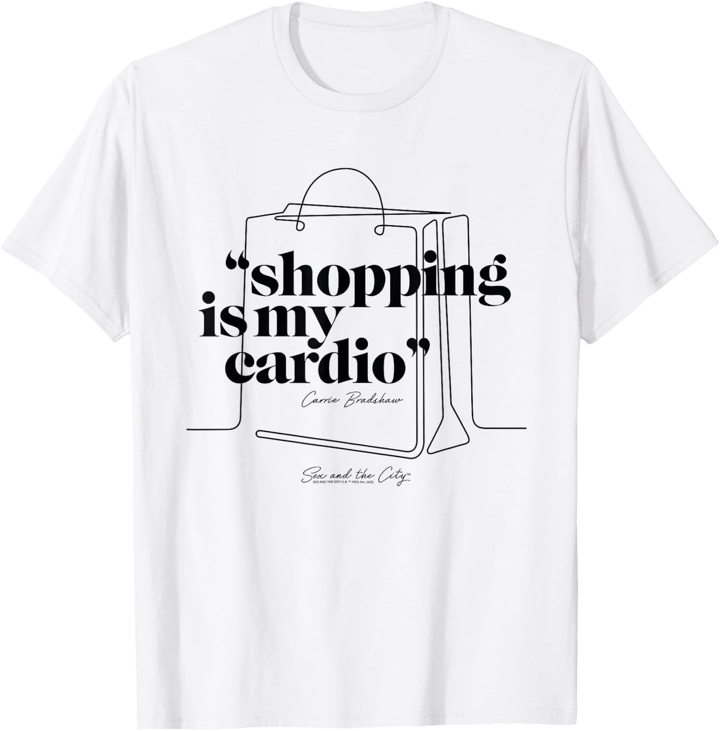 Sex and the City Carrie Bradshaw, Shopping Is My Cardio T-Shirt - T-Shirt | White