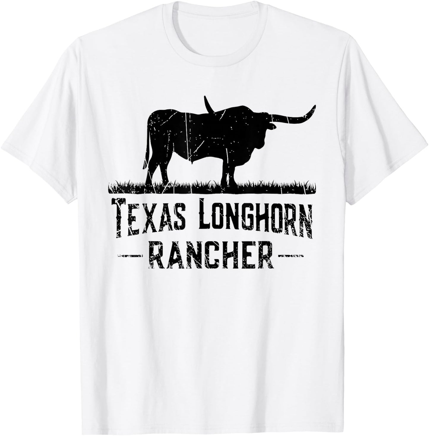 Texas Longhorn Rancher - Longhorn Cow for Cattle Farmer T-Shirt - T-Shirt | White