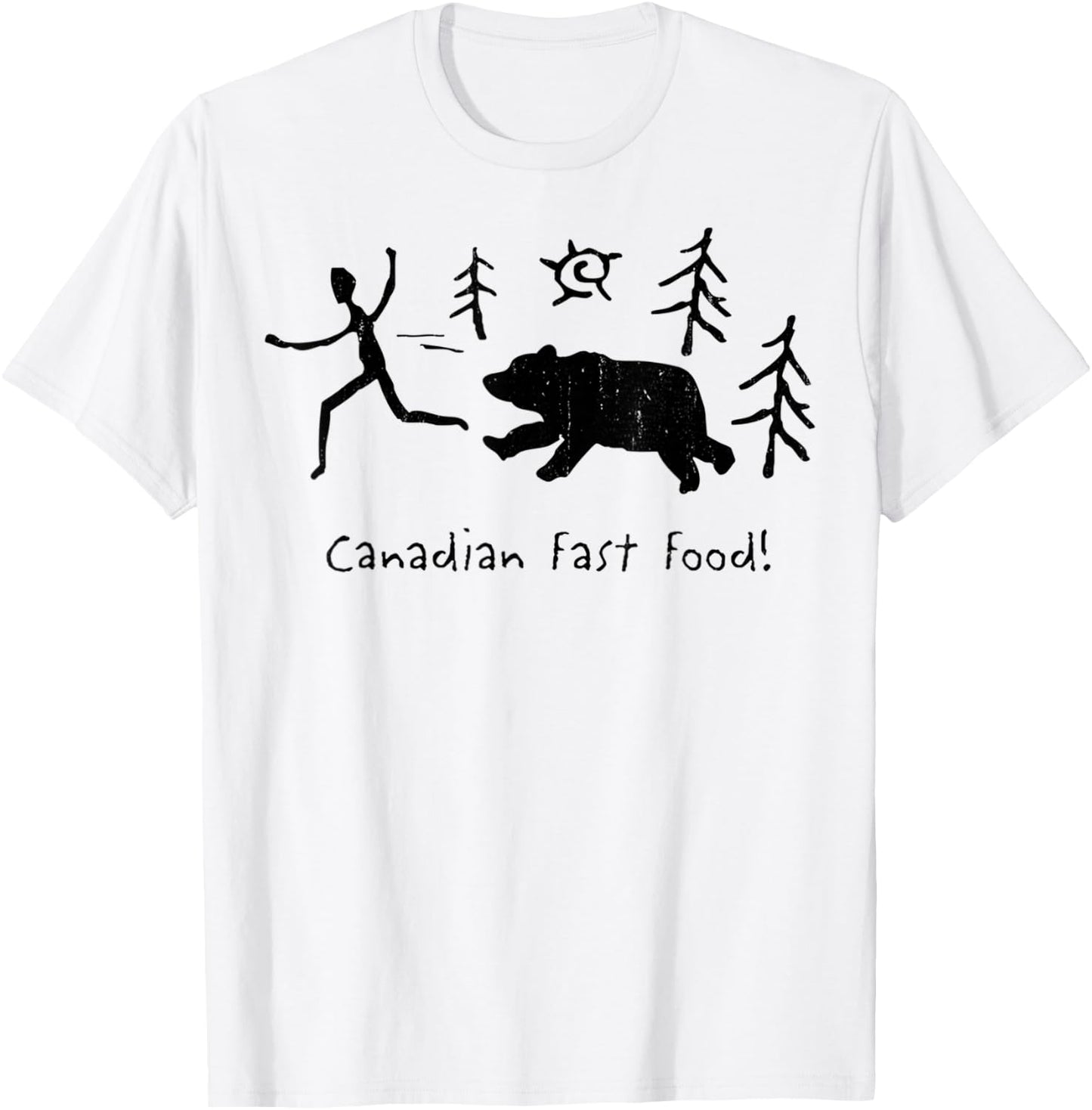 Canadian Fast Food Funny Bear Funny Cool Animal Present T-Shirt - T-Shirt | White