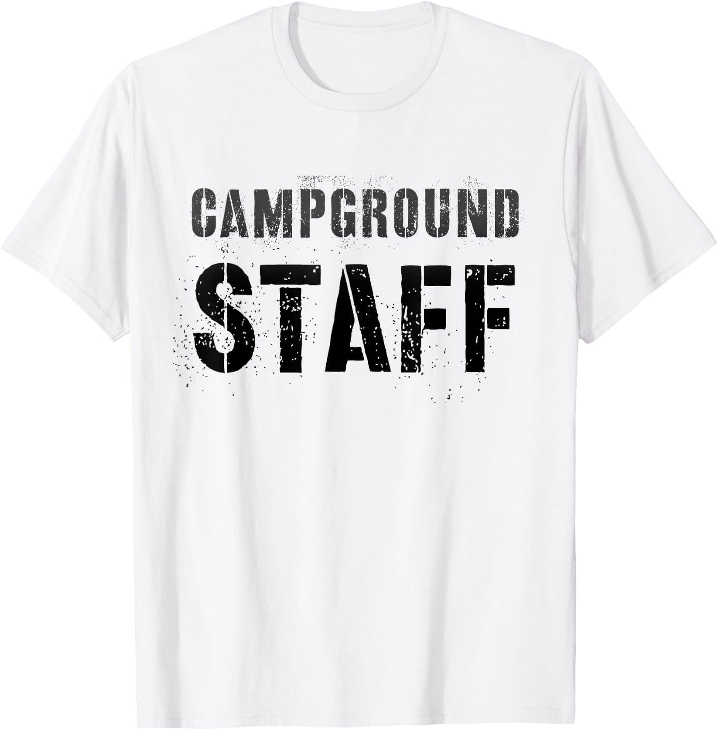 Vintage CAMPGROUND STAFF Summer Camp Host Counselor Team T-Shirt - T-Shirt | White