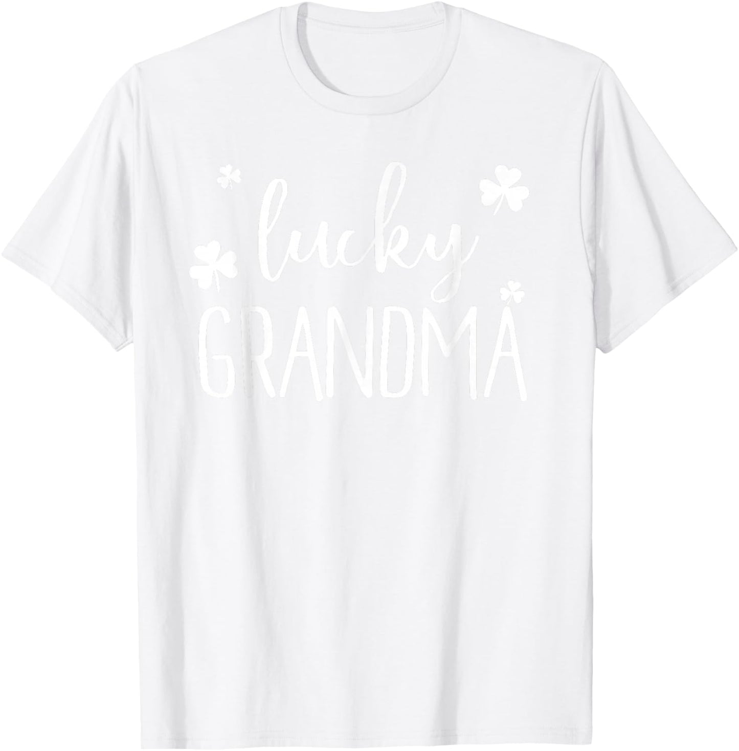 Lucky Grandma St. Patrick's Day Shirt Announcement Shirt T-Shirt - T-Shirt | White
