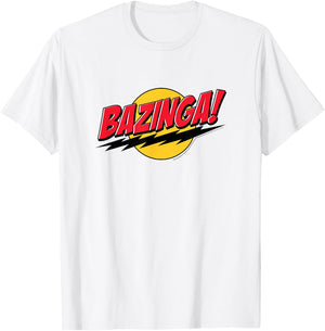 The Big Bang Theory Bazinga! Round Logo TV Show T-Shirt - T-Shirt | White