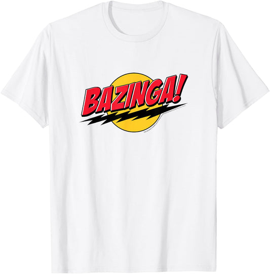 The Big Bang Theory Bazinga! Round Logo TV Show T-Shirt - T-Shirt | White