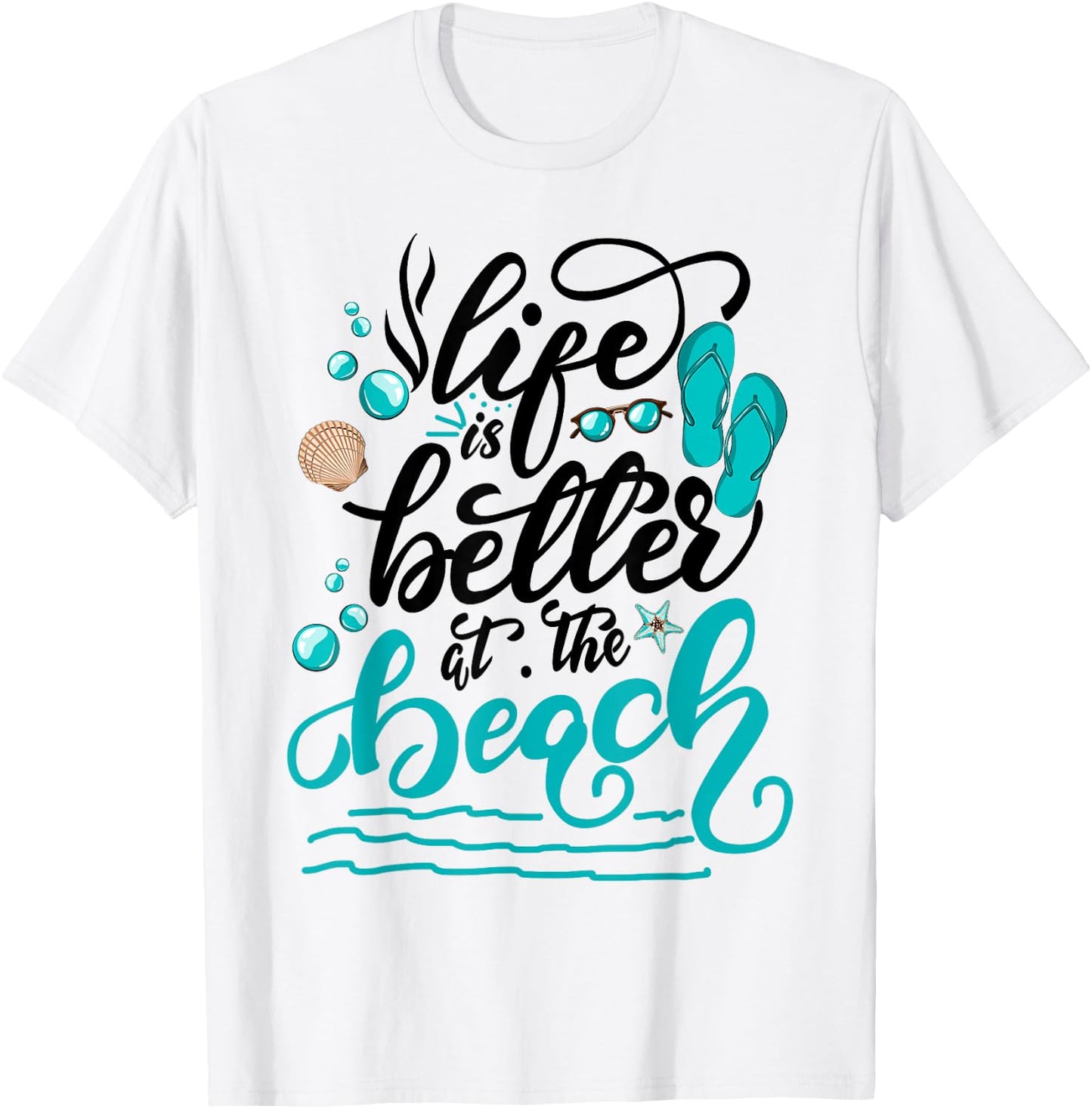 Life is better at the beach summer vacation family matching Women Girls Kids T-Shirt - T-Shirt | White