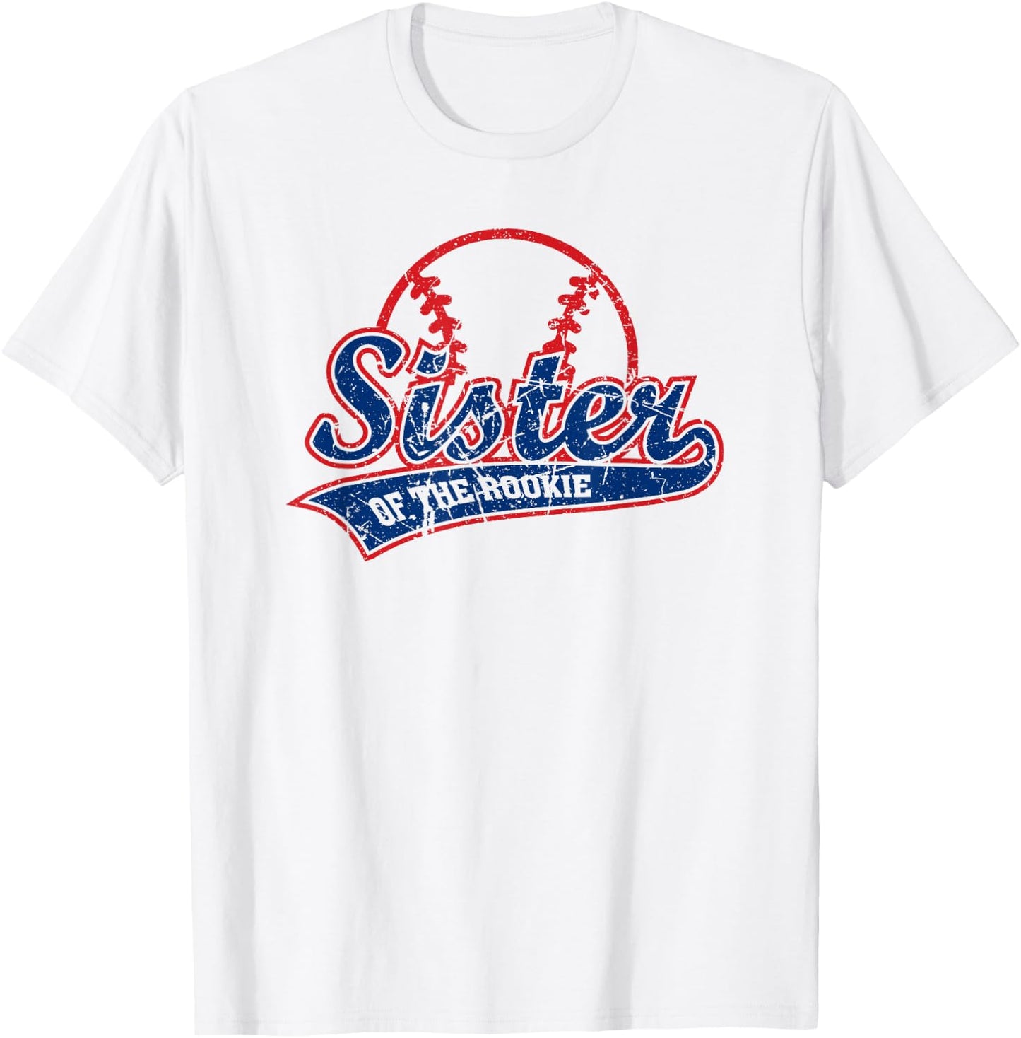 Funny Vintage Baseball Sister of The Rookie T-Shirt - T-Shirt | White