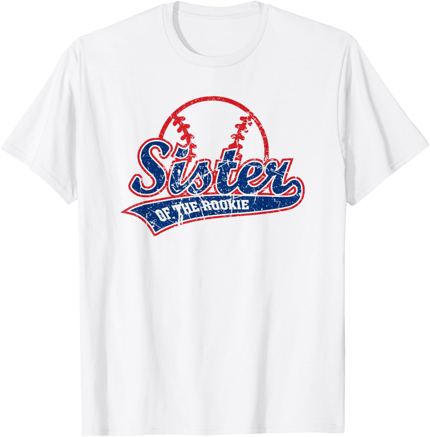 Funny Vintage Baseball Sister of The Rookie T-Shirt - T-Shirt | White