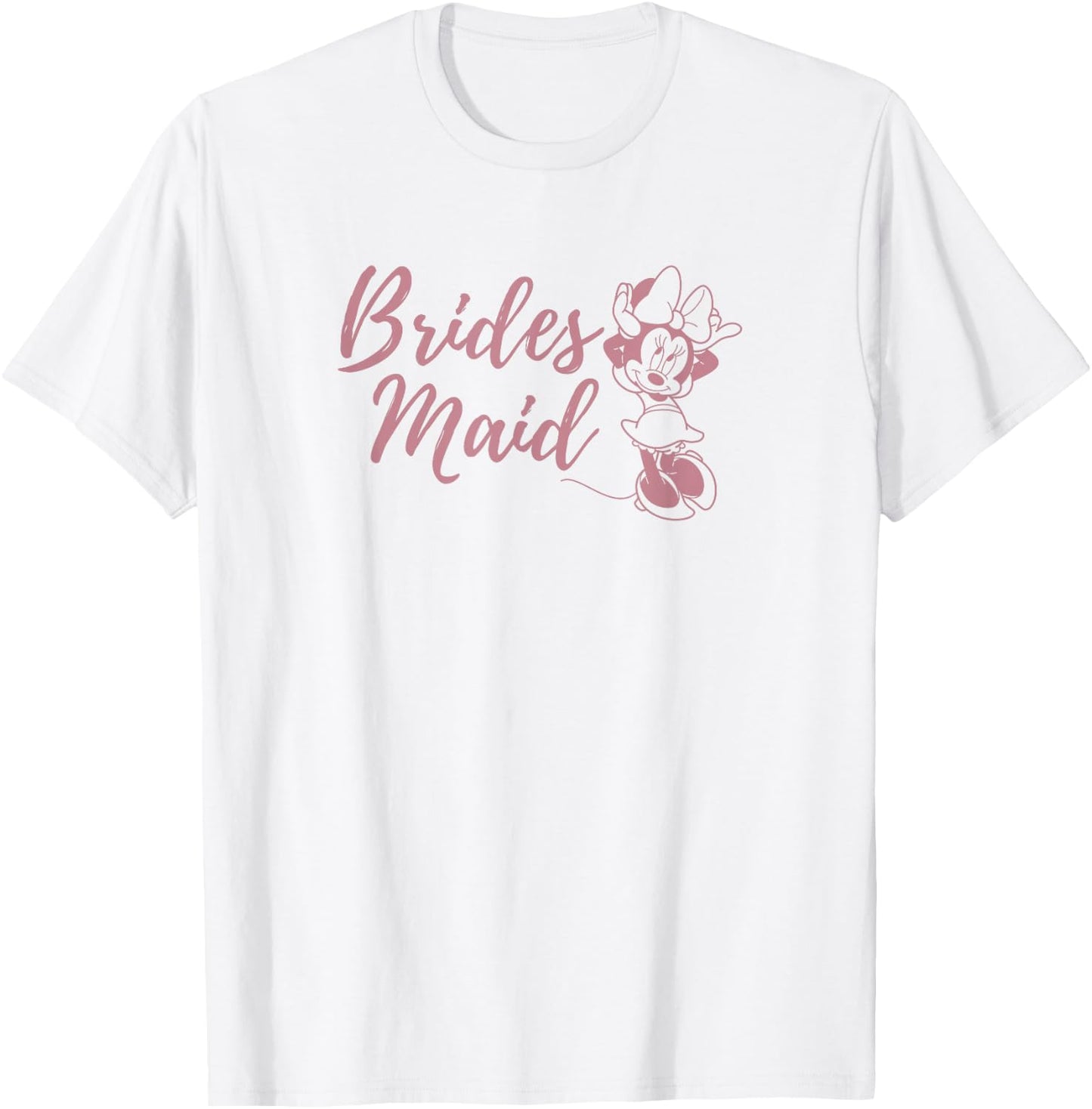 Disney Mickey & Friends Minnie Mouse Brides Maid Text T-Shirt - T-Shirt | White