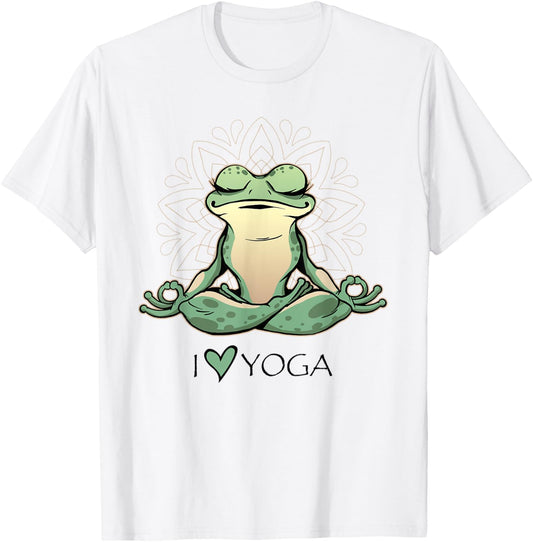 I Love Yoga I Heart Yoga Frog T-Shirt - T-Shirt | White