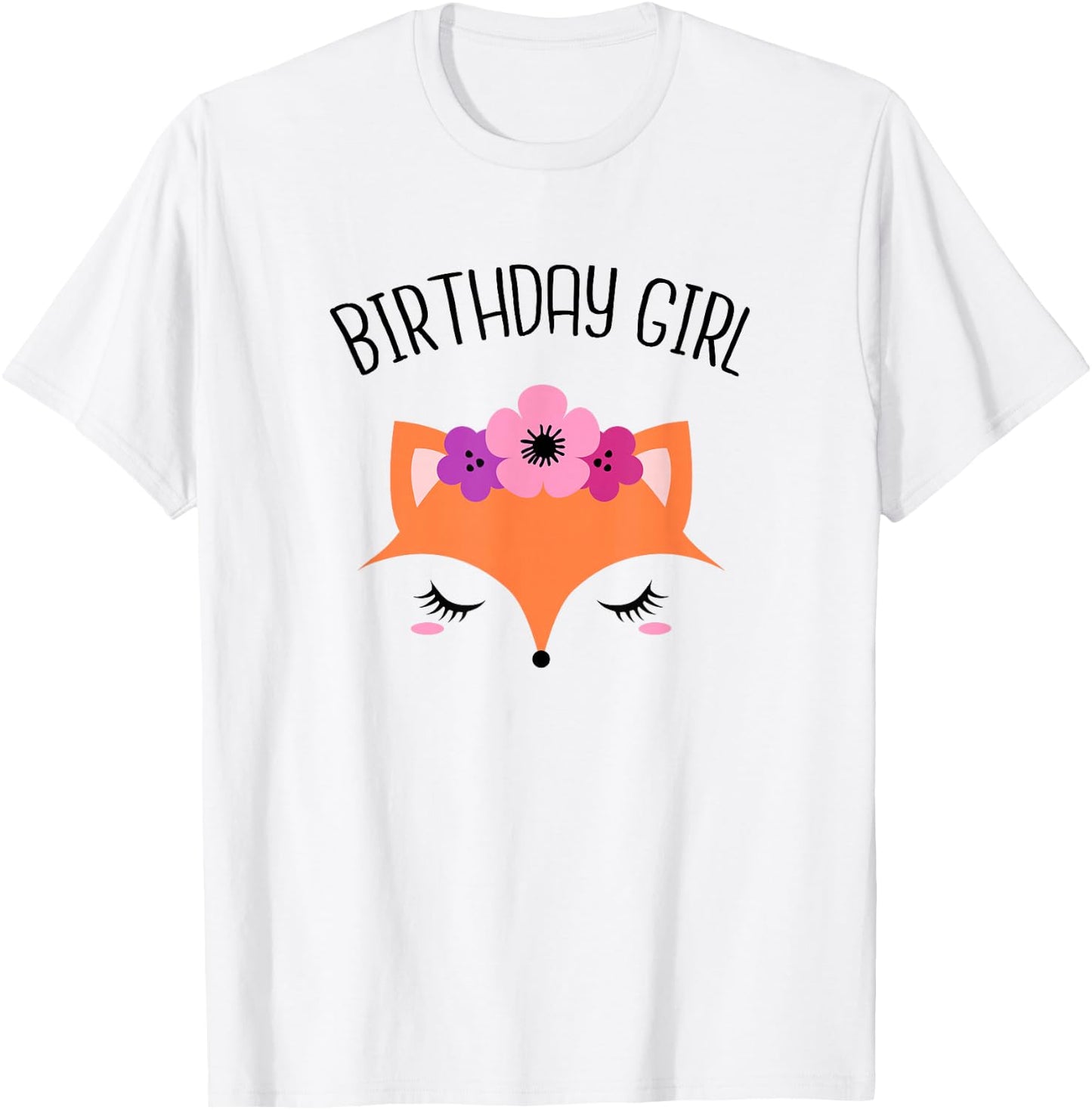 Fox Birthday Girl Shirt Fox Theme Birthday Party T-Shirt - T-Shirt | White