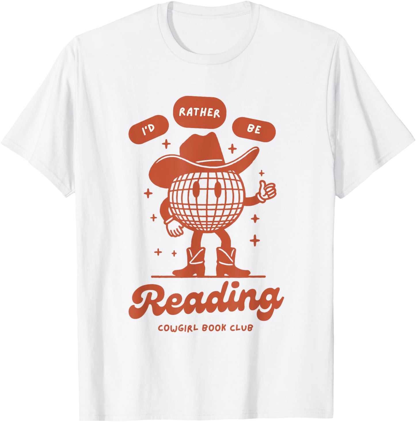 Western cowgirl reading book lover read librarian teacher T-Shirt - T-Shirt | White