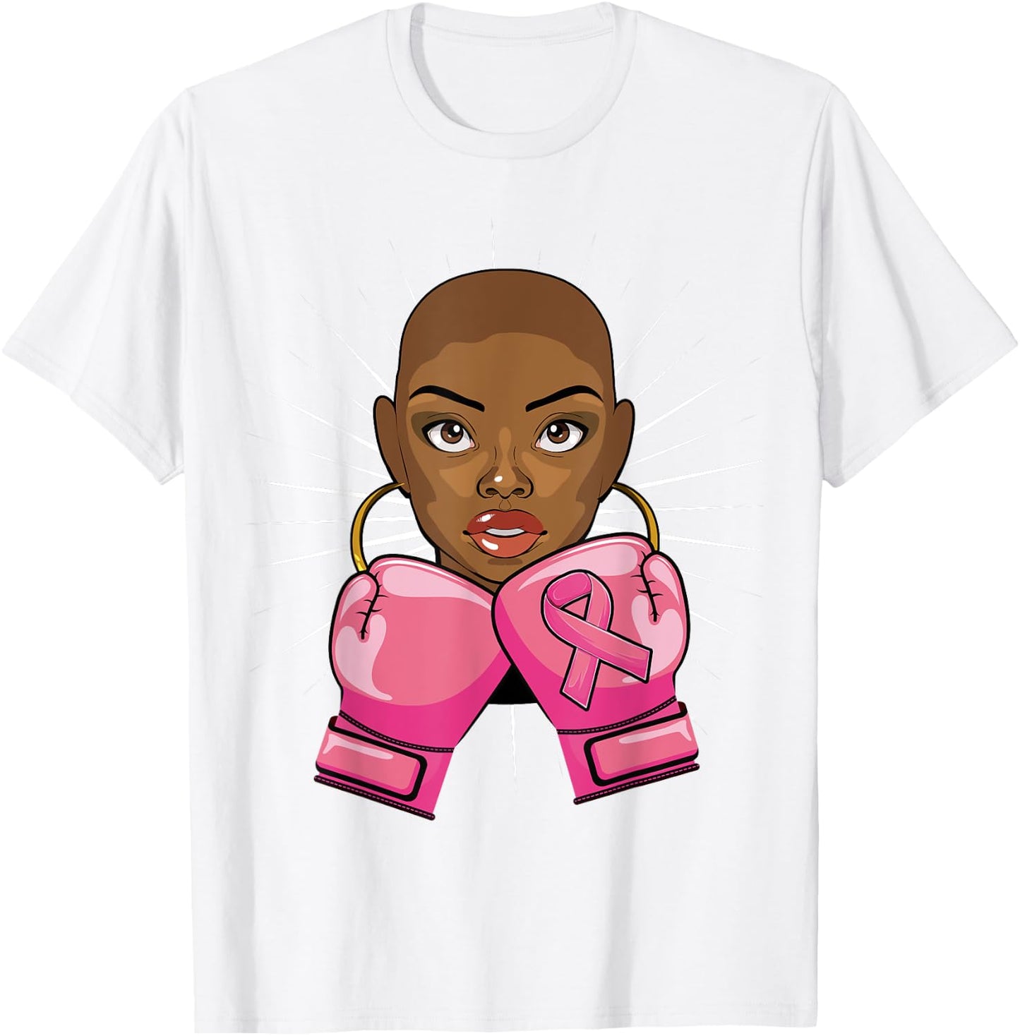 Afro African American Breast Cancer Shirts Girls T-Shirt - T-Shirt | White