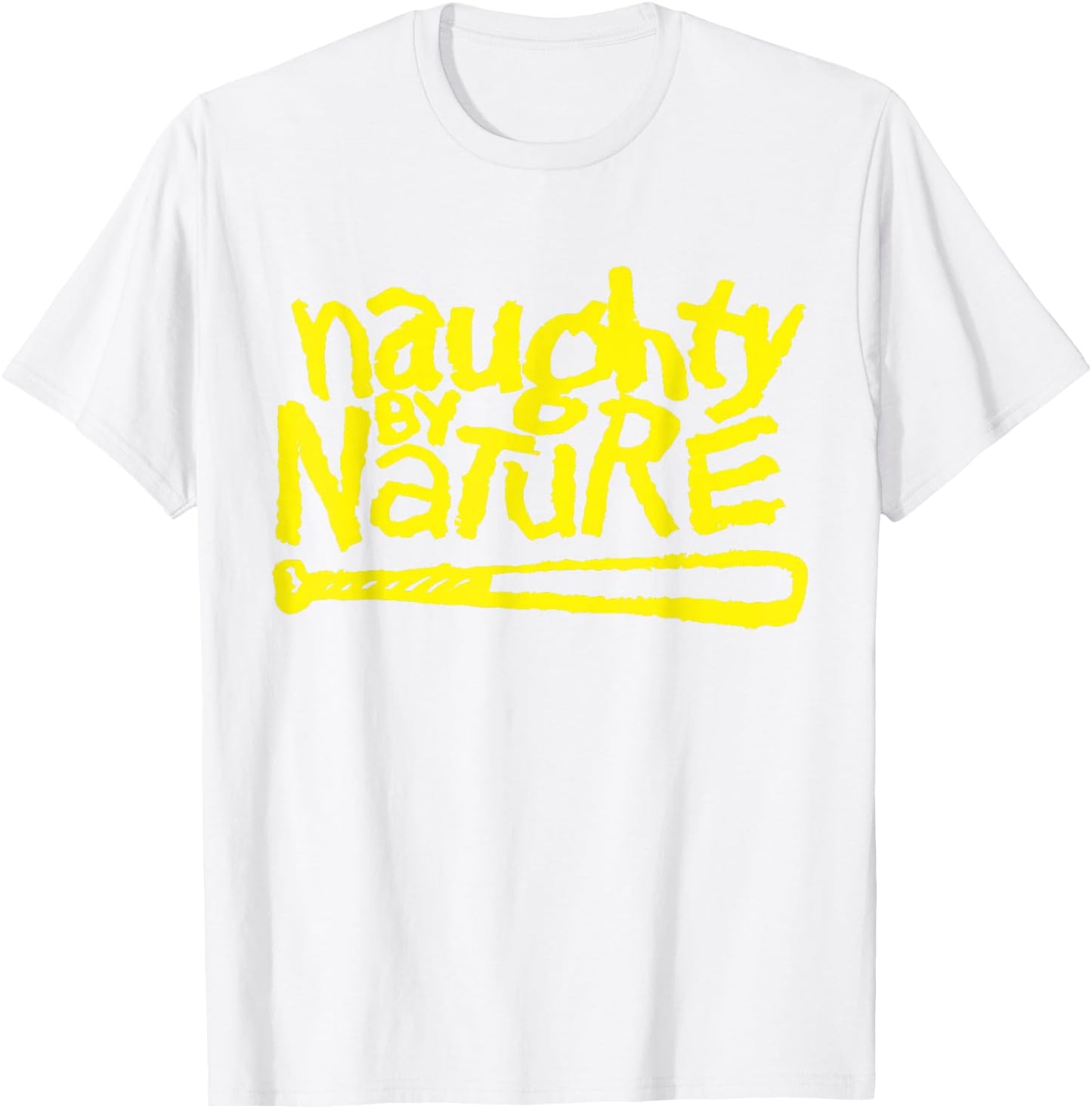 Naughty By Nature – Logo in Yellow T-Shirt - T-Shirt | White